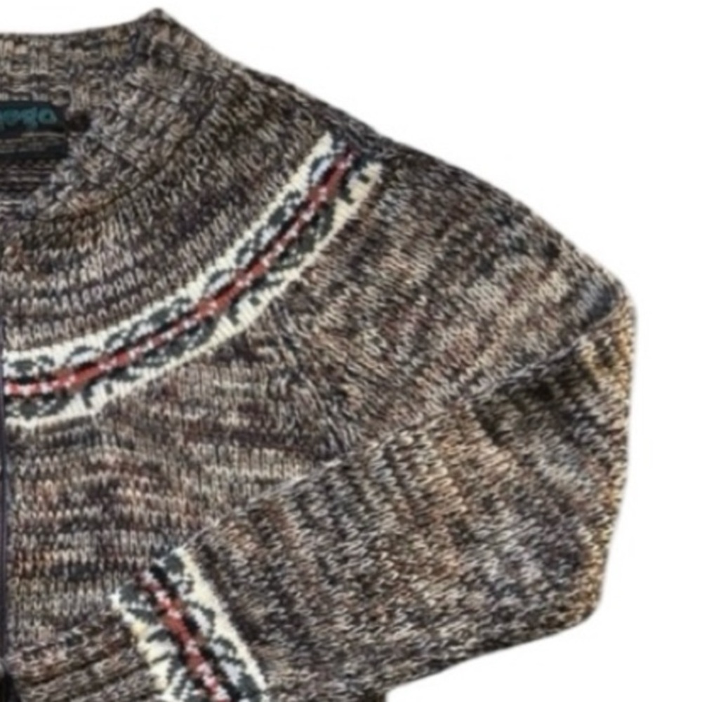 🐴Vintage Fair Isle Marled Zipper Cardigan, Size Small - Picture 4 of 9